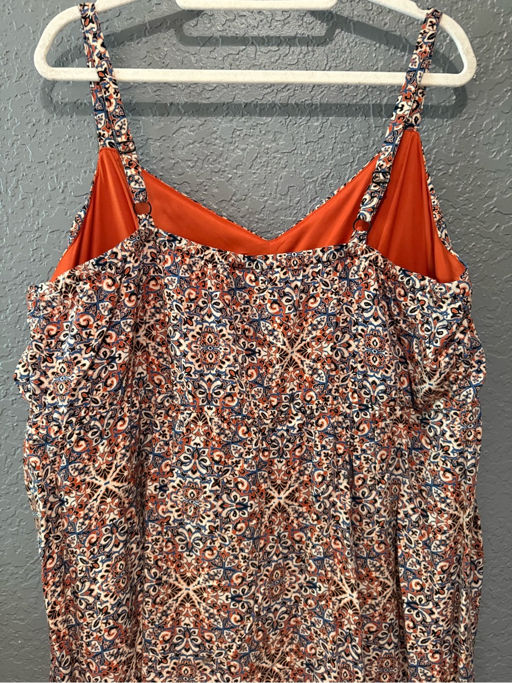 torrid 2X Like new Rust and Navy Mosaic Print mini Dress - Picture 7 of 7